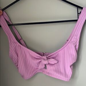 Lilac Ribbed Knot Bikini Top